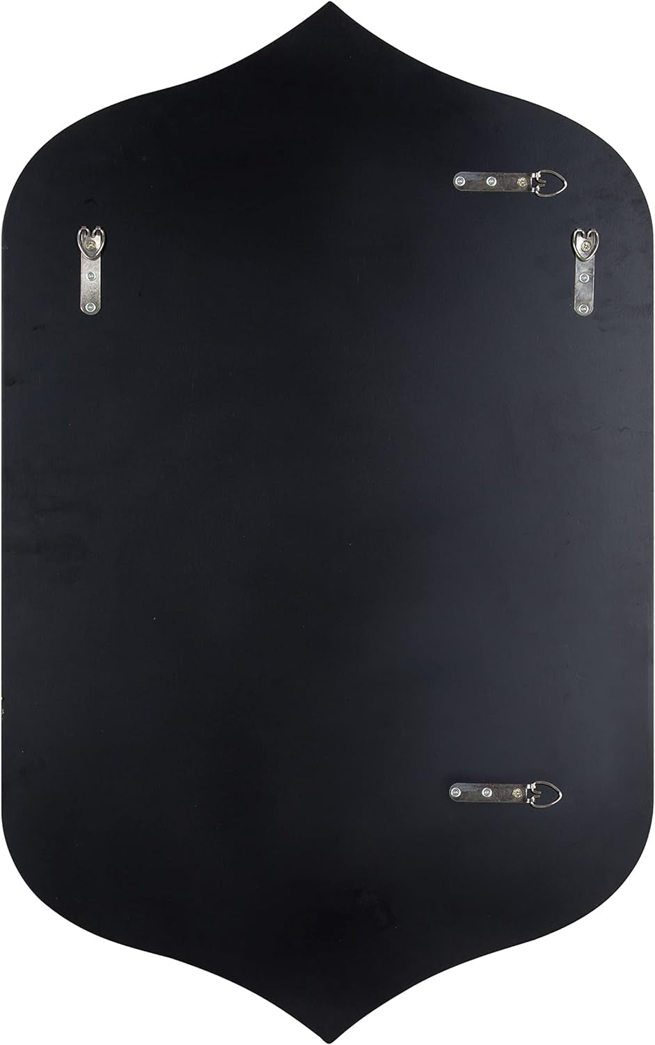 Wall mirror with sturdy black MDF backing and multiple mounting brackets for secure hanging.
