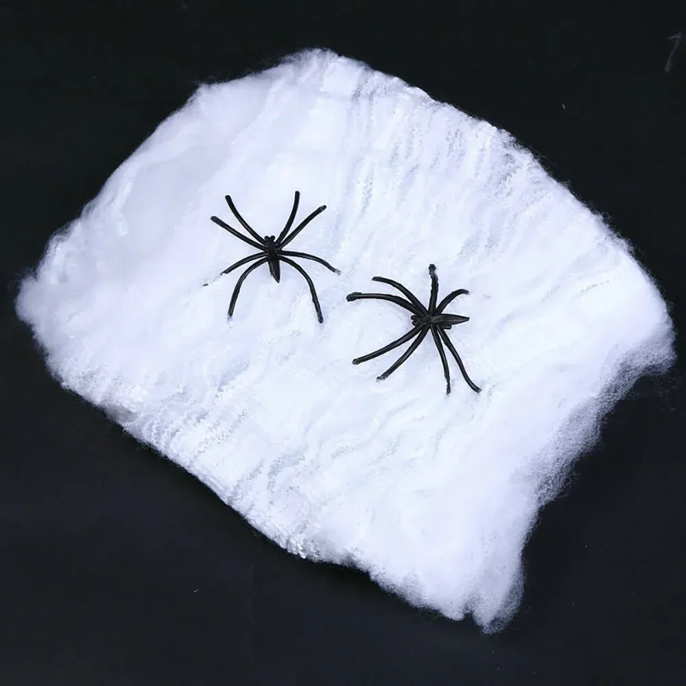20/40g Halloween Spider Webs Spider Decor Halloween Home Party Scream Festa Black Spider Web Outdoor Propm Haunted Decoration