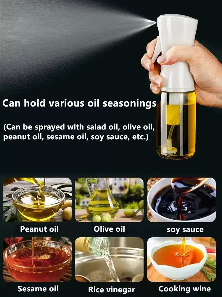 200/300ml Oil Spray Bottle Kitchen BBQ Cooking Olive Oil Dispenser Camping Baking Empty Vinegar Soy Sauce Sprayer Containers