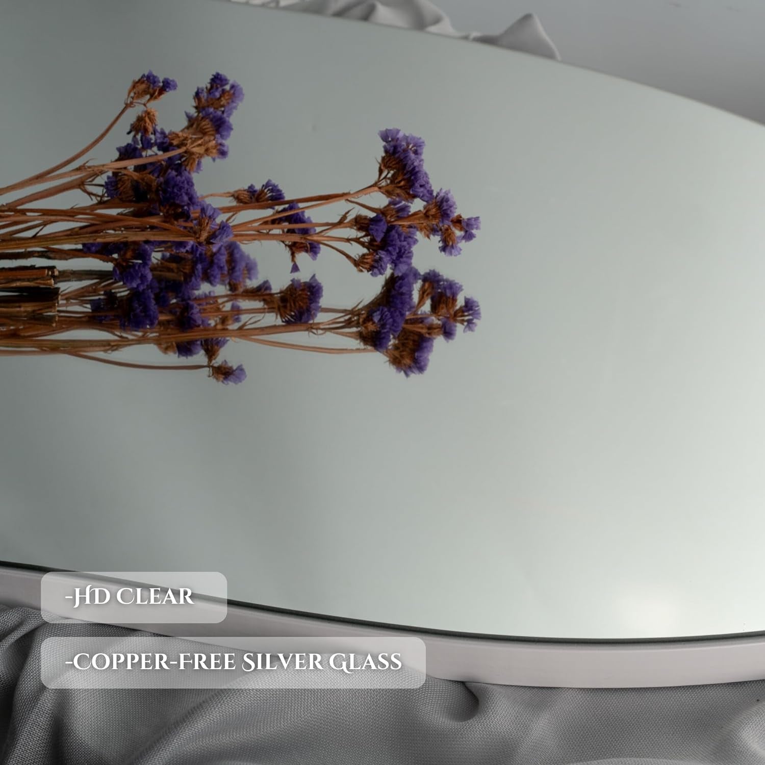 HD copper-free silver glass mirror with clear reflection for modern home decor.
