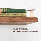 Handcrafted rustic wood shelf, perfect for vintage décor and stylish storage.

