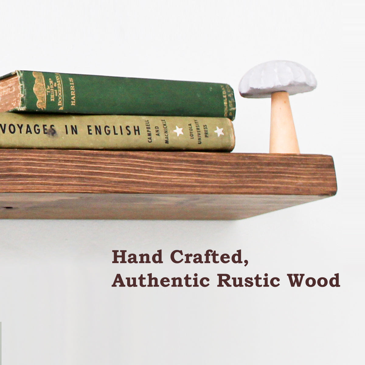 Handcrafted rustic wood shelf, perfect for vintage décor and stylish storage.
