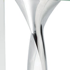 14 Mouth Blown Crystal Non Tarnish Aluminum and Glass Vase
