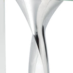Sleek twisted metal vase insert with modern design for contemporary floral decor.
