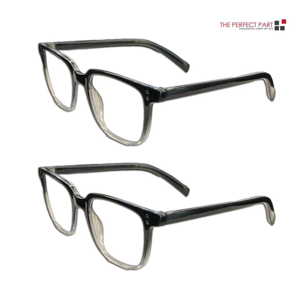 2 pack black frame reading glasses with clear lenses