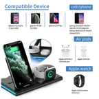 Wireless charging dock compatible with iPhone, AirPods, and Apple Watch