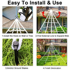 5M Large Triangle Halloween Spider Web | Outdoor Yard Decor