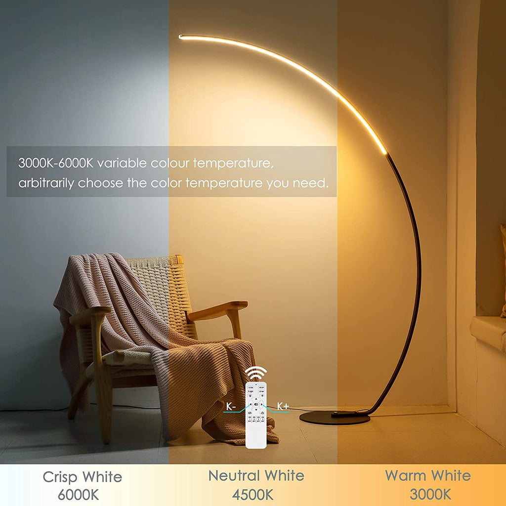 Modern floor lamp with adjustable color temperature lighting