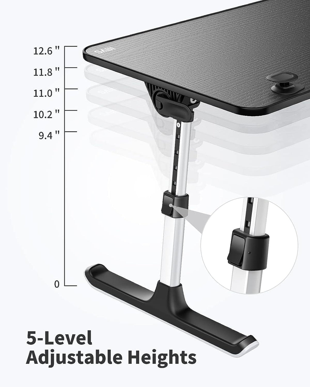 Laptop desk stand with 5-level adjustable height settings
