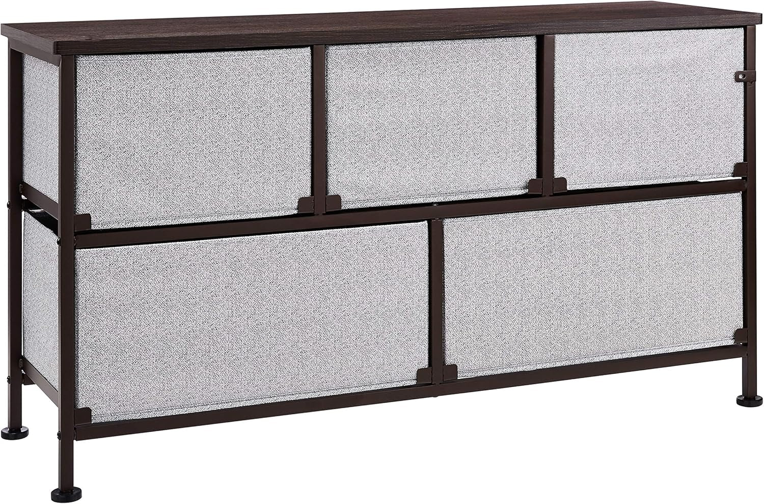 4-drawer fabric storage dresser with sturdy frame for clothes, toys, and home organization.