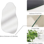 Irregular wall mirror with explosion-proof film, frosted edge, and high-definition reflection.

