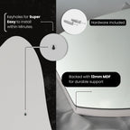 Irregular wall mirror with easy keyhole installation, hardware included, and durable MDF backing.
