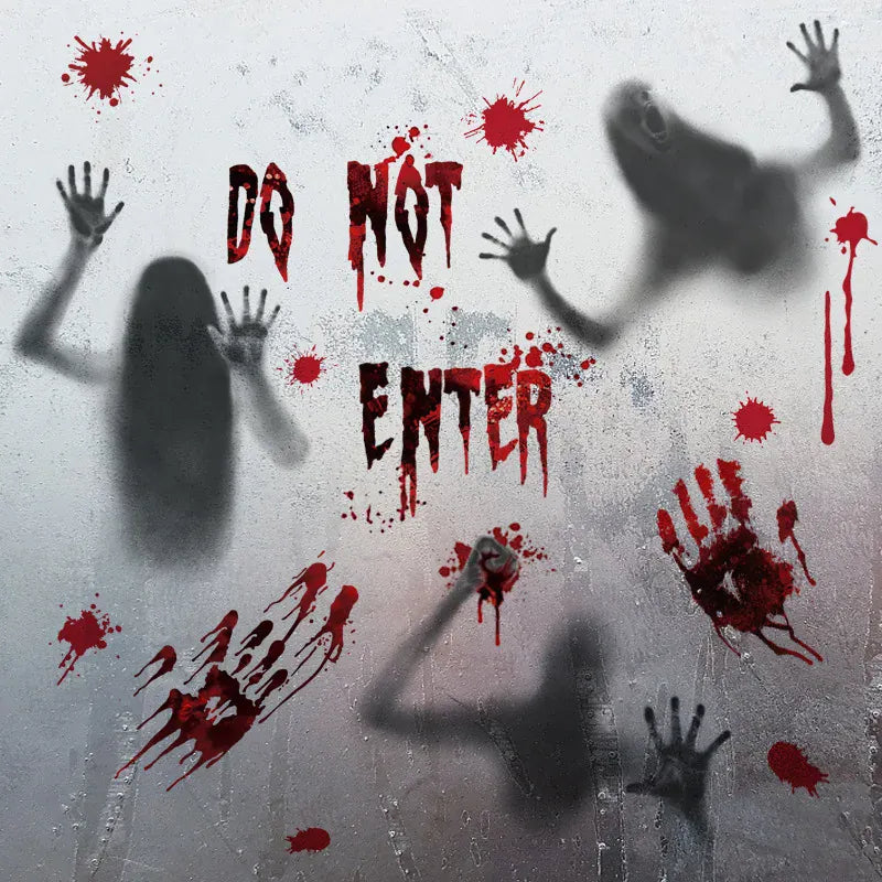 Bloody Fingerprint Window Clings | Halloween Decor 