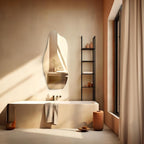 Modern irregular wall mirror for bathroom vanity and stylish contemporary home decor.
