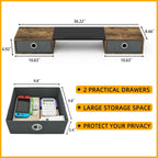Monitor stand with two drawers for storage and desk organization