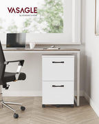 2-Drawer File Cabinet, Filing Cabinet for Home Office, Small Rolling