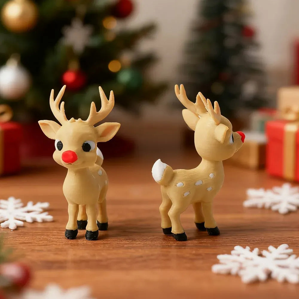 Christmas 3D Printed Santa Claus Reindeer Figurine Statue Xmas Desktop Ornament Navidad Home Decoration 2027 New Year Party Gift
