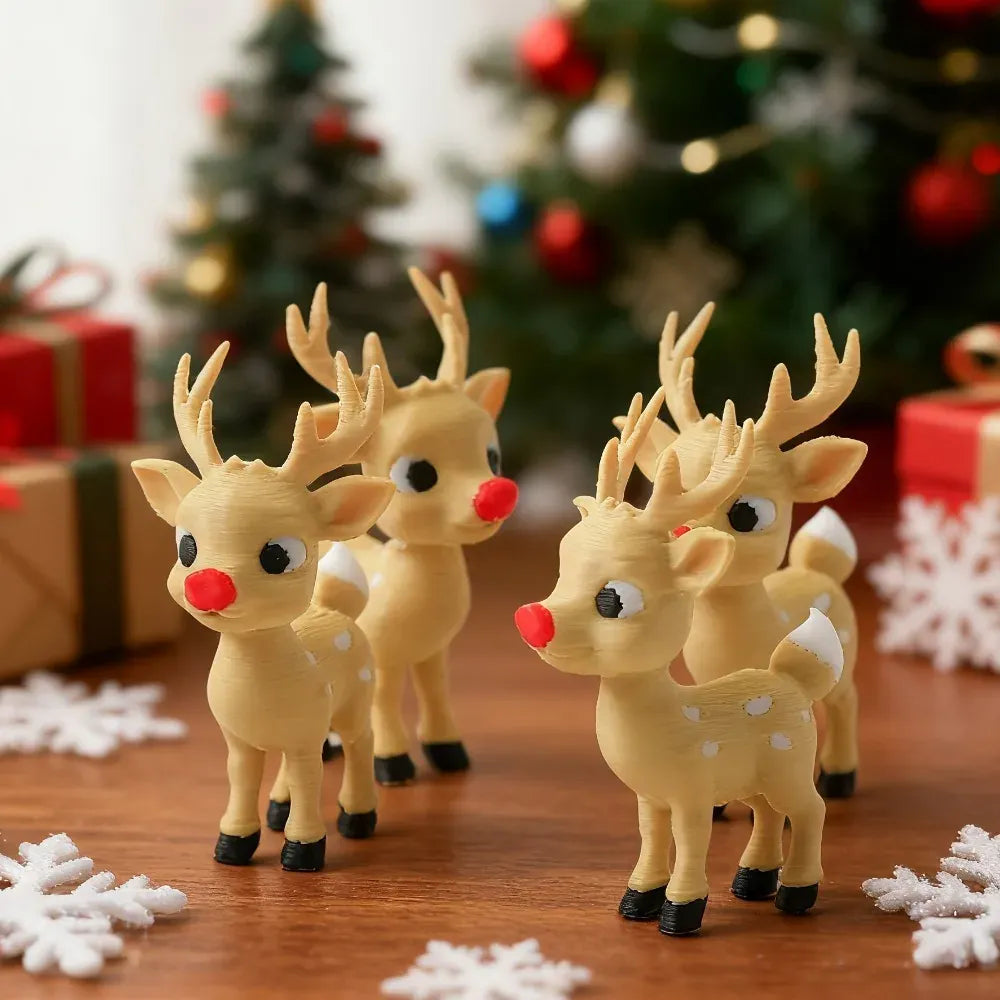 Christmas 3D Printed Santa Claus Reindeer Figurine Statue Xmas Desktop Ornament Navidad Home Decoration 2027 New Year Party Gift