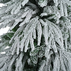 Sangria Beech Christmas 7.5FT Pre-Lit Spruce Snow Flocked Christmas Tree, Artificial Hinged