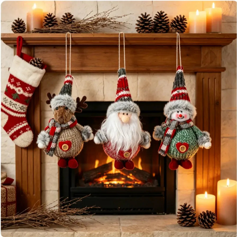 Christmas Dolls Tree Decor Standing Santa & Snowman and Reindeer Figurines for Home Decor Birthday Gifts Merry Christmas