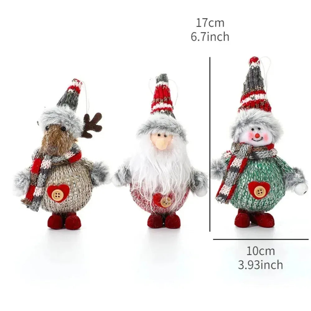 Christmas Dolls Tree Decor Standing Santa & Snowman and Reindeer Figurines for Home Decor Birthday Gifts Merry Christmas