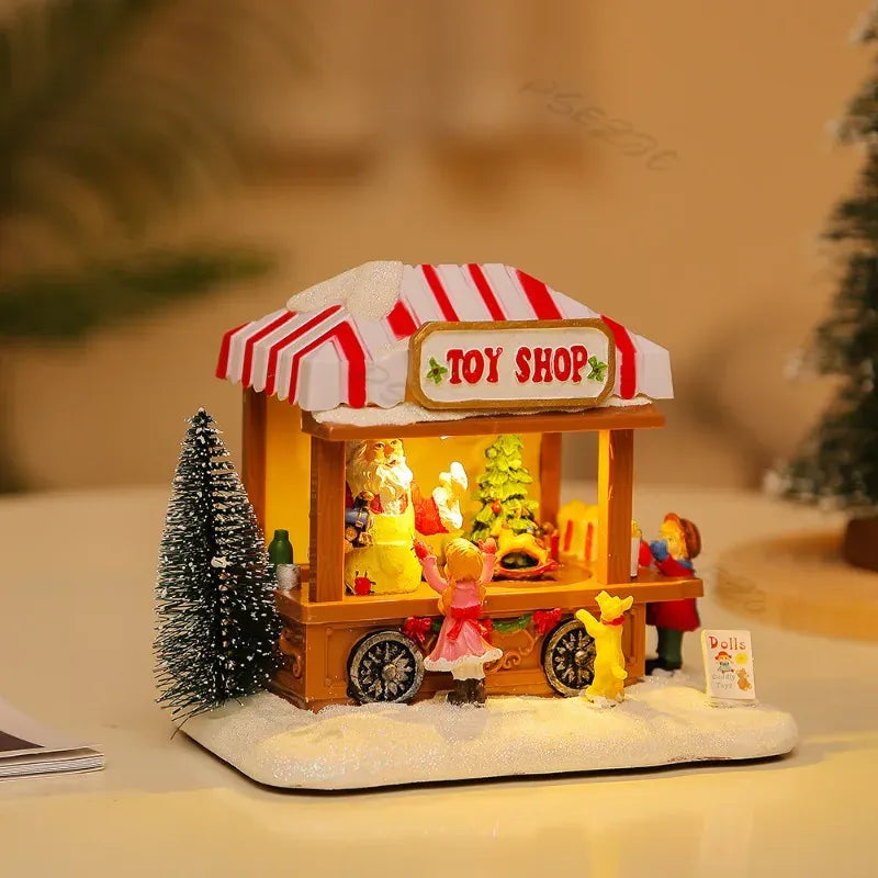 Christmas Glowing Music Snow Scenery House Showcase Home Furnishings Christmas Decorations Gifts
