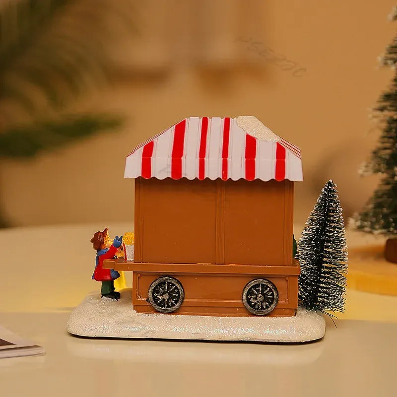 Christmas Glowing Music Snow Scenery House Showcase Home Furnishings Christmas Decorations Gifts