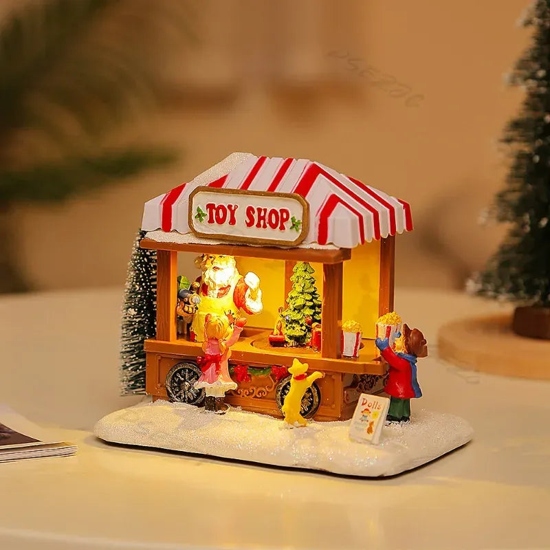 Christmas Glowing Music Snow Scenery House Showcase Home Furnishings Christmas Decorations Gifts