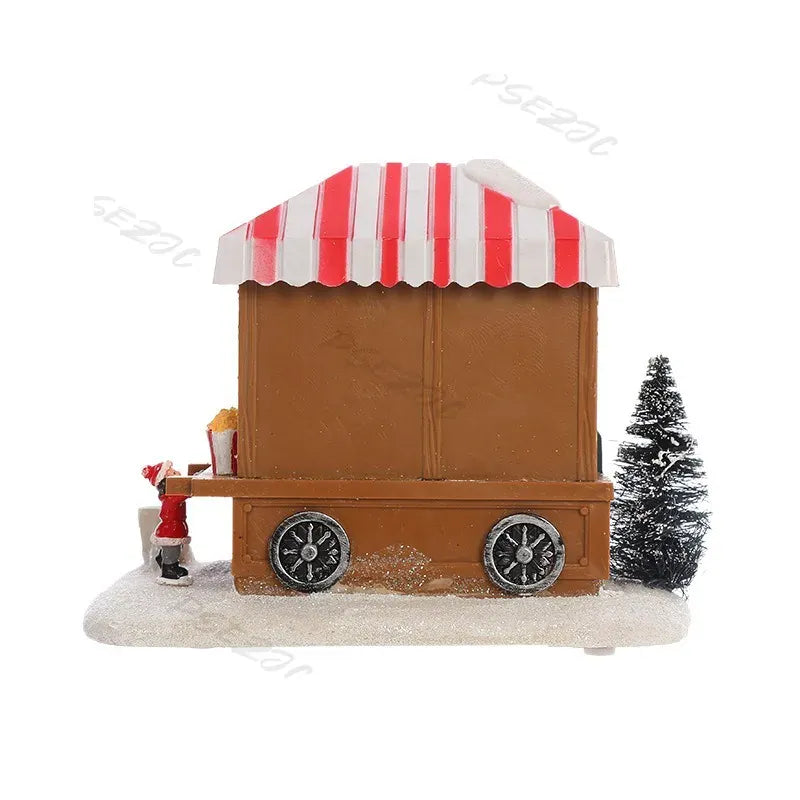 Christmas Glowing Music Snow Scenery House Showcase Home Furnishings Christmas Decorations Gifts