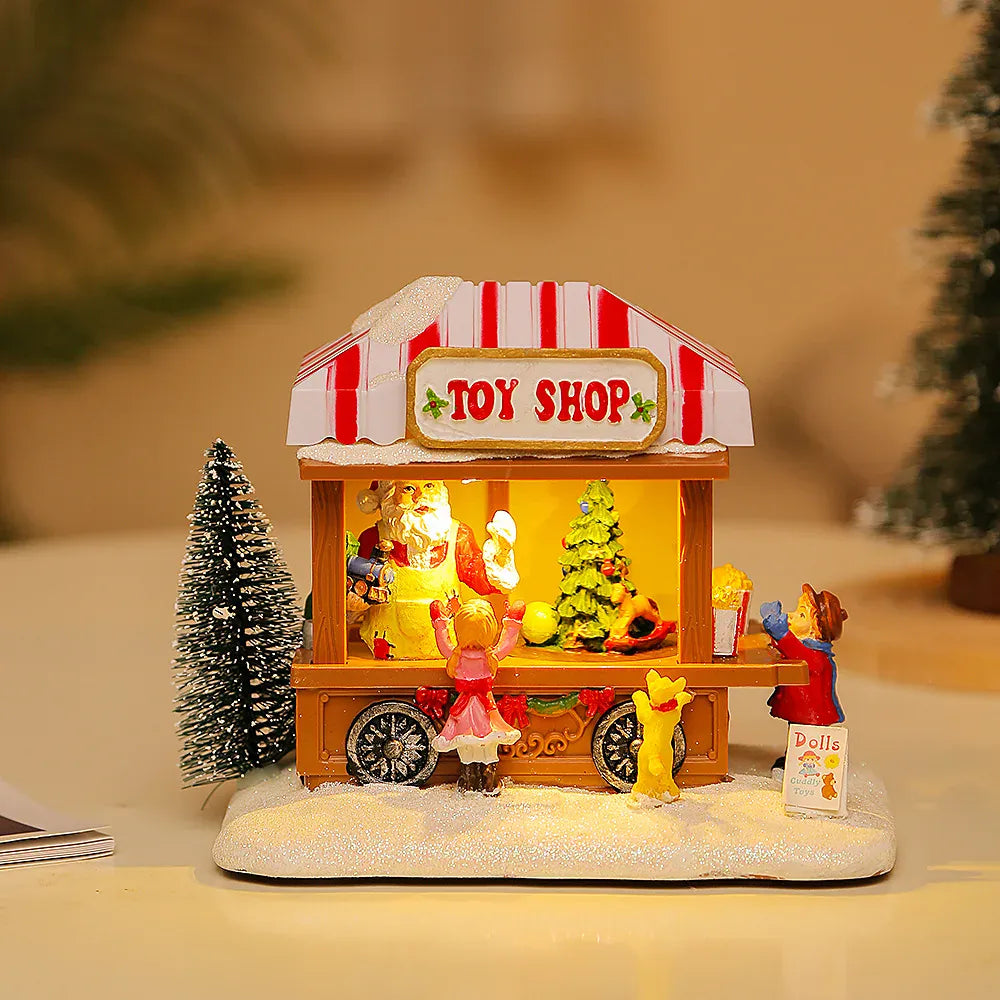 Christmas Glowing Music Snow Scenery House Showcase Home Furnishings Christmas Decorations Gifts
