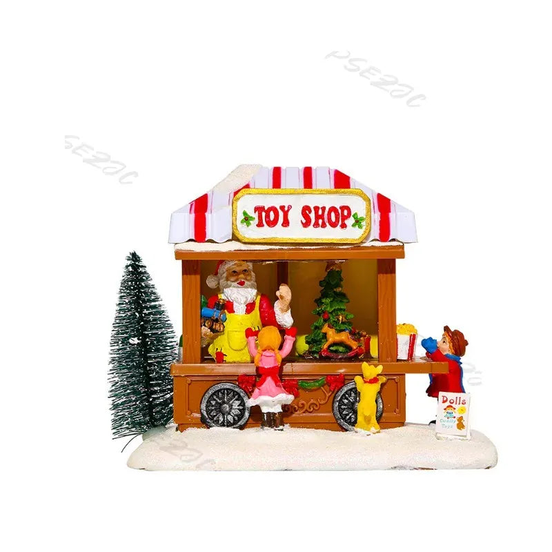 Christmas Glowing Music Snow Scenery House Showcase Home Furnishings Christmas Decorations Gifts
