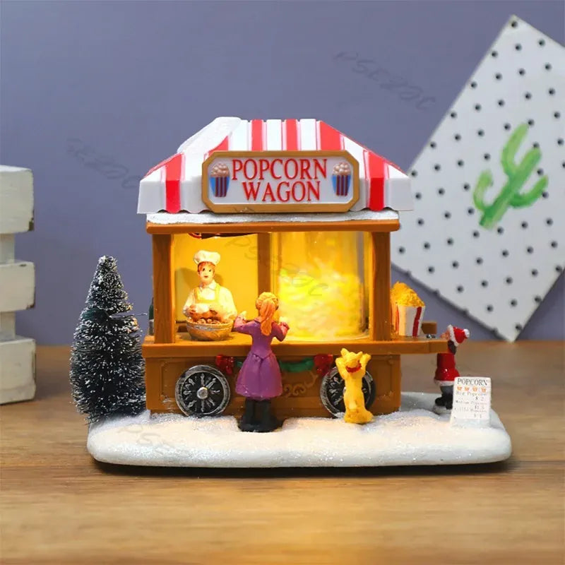 Christmas Glowing Music Snow Scenery House Showcase Home Furnishings Christmas Decorations Gifts