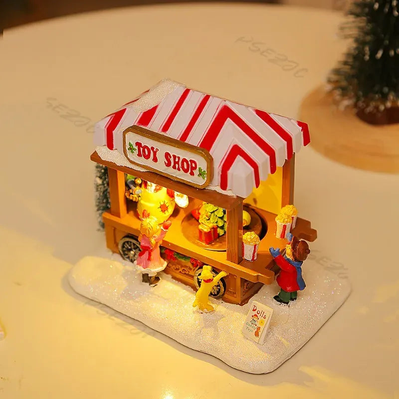 Christmas Glowing Music Snow Scenery House Showcase Home Furnishings Christmas Decorations Gifts