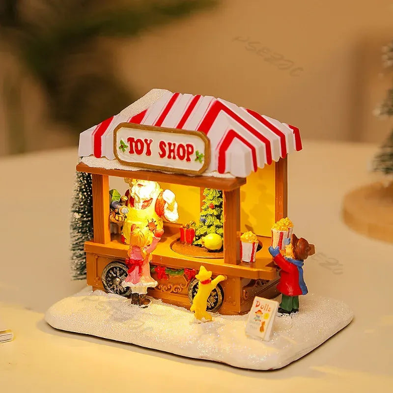 Christmas Glowing Music Snow Scenery House Showcase Home Furnishings Christmas Decorations Gifts