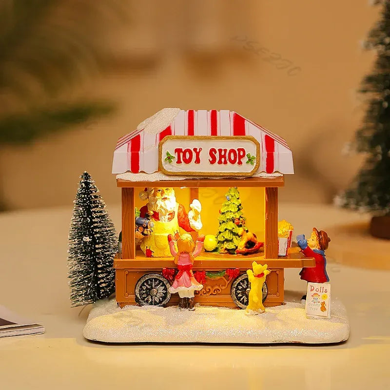 Christmas Glowing Music Snow Scenery House Showcase Home Furnishings Christmas Decorations Gifts