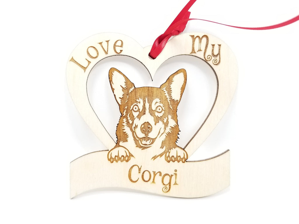 Orchid Cassandra Christmas Love My Corgi Wooden Ornament