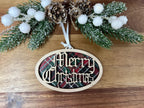 Orchid Cassandra Christmas Merry Christmas Plaid Ornament