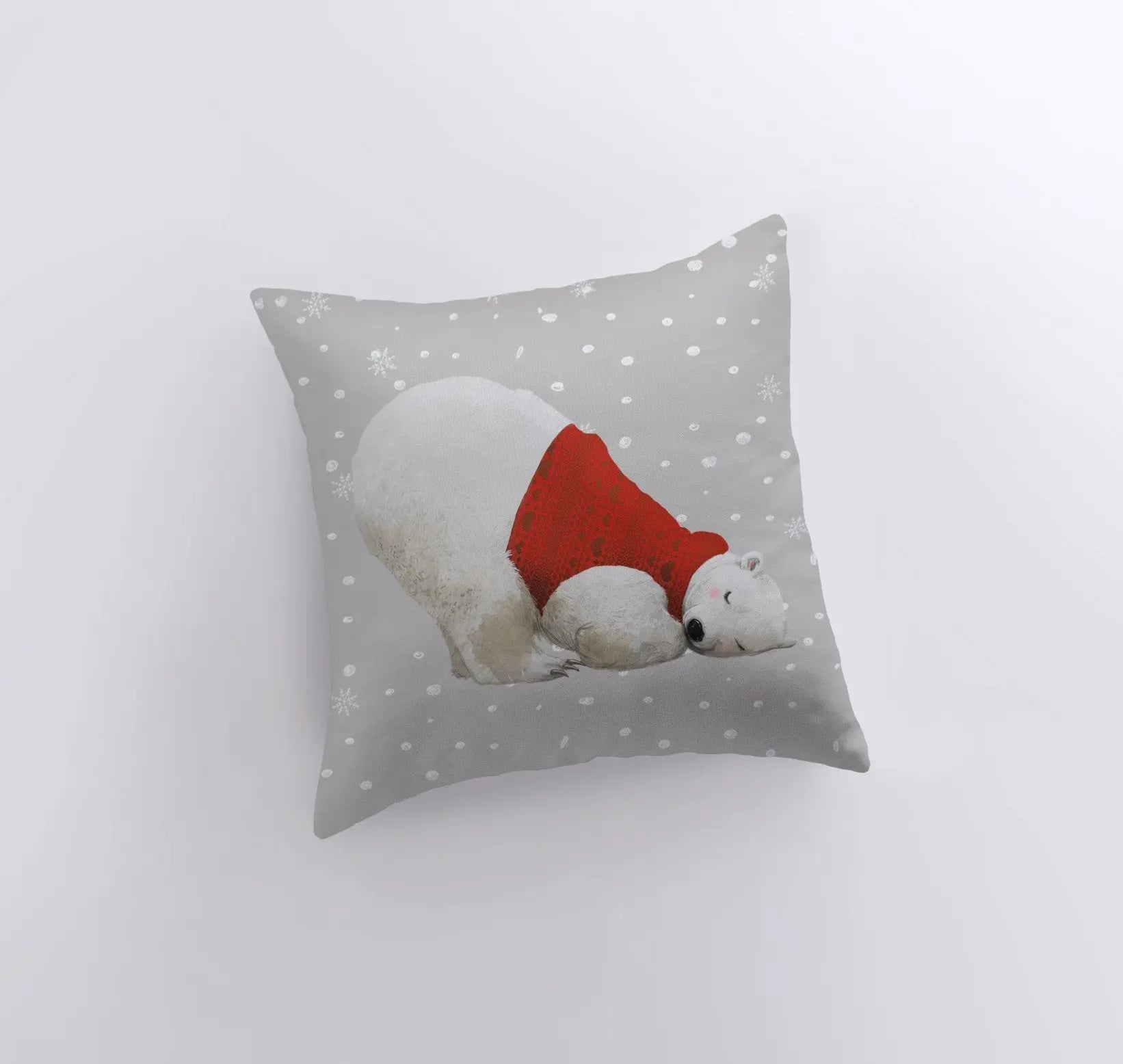 Maroon Abderus Christmas Polar Bear | Red Sweater | Pillow Cover | Christmas Gift | Home Decor