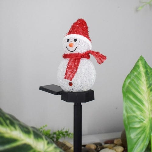 Pink Iolaus Christmas Red / 1 Solar Snowman Garden Light