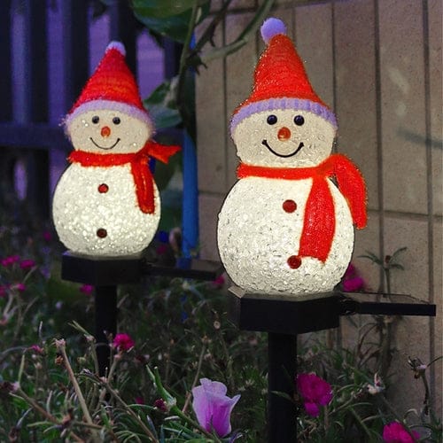 Pink Iolaus Christmas Red / 2 Solar Snowman Garden Light
