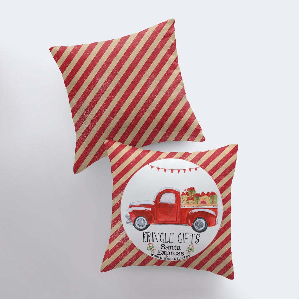 Maroon Abderus Christmas Santa Express Pillow Cover