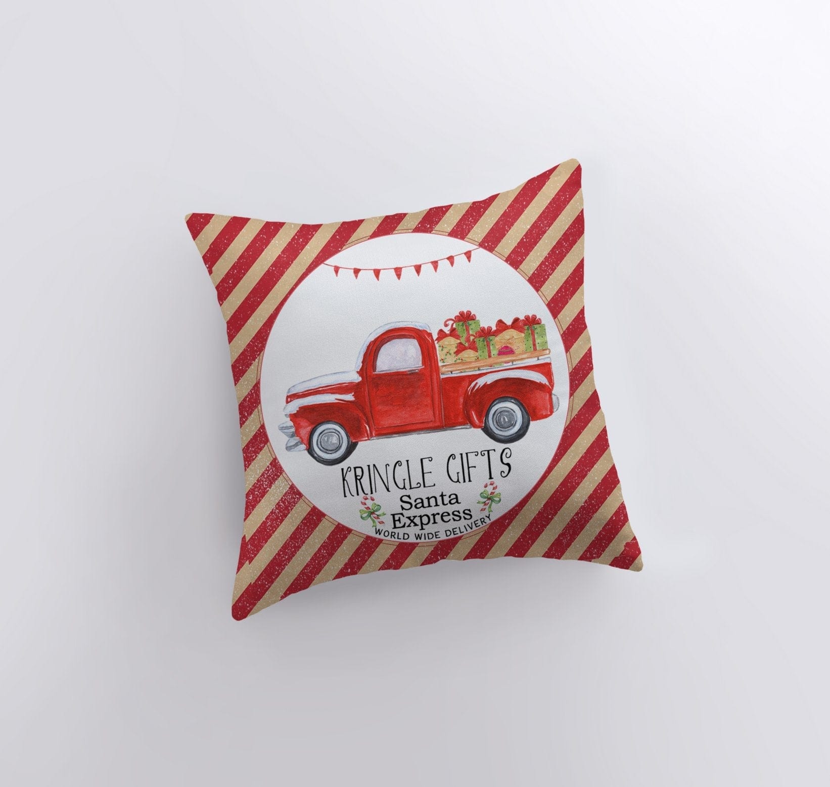 Maroon Abderus Christmas Santa Express Pillow Cover