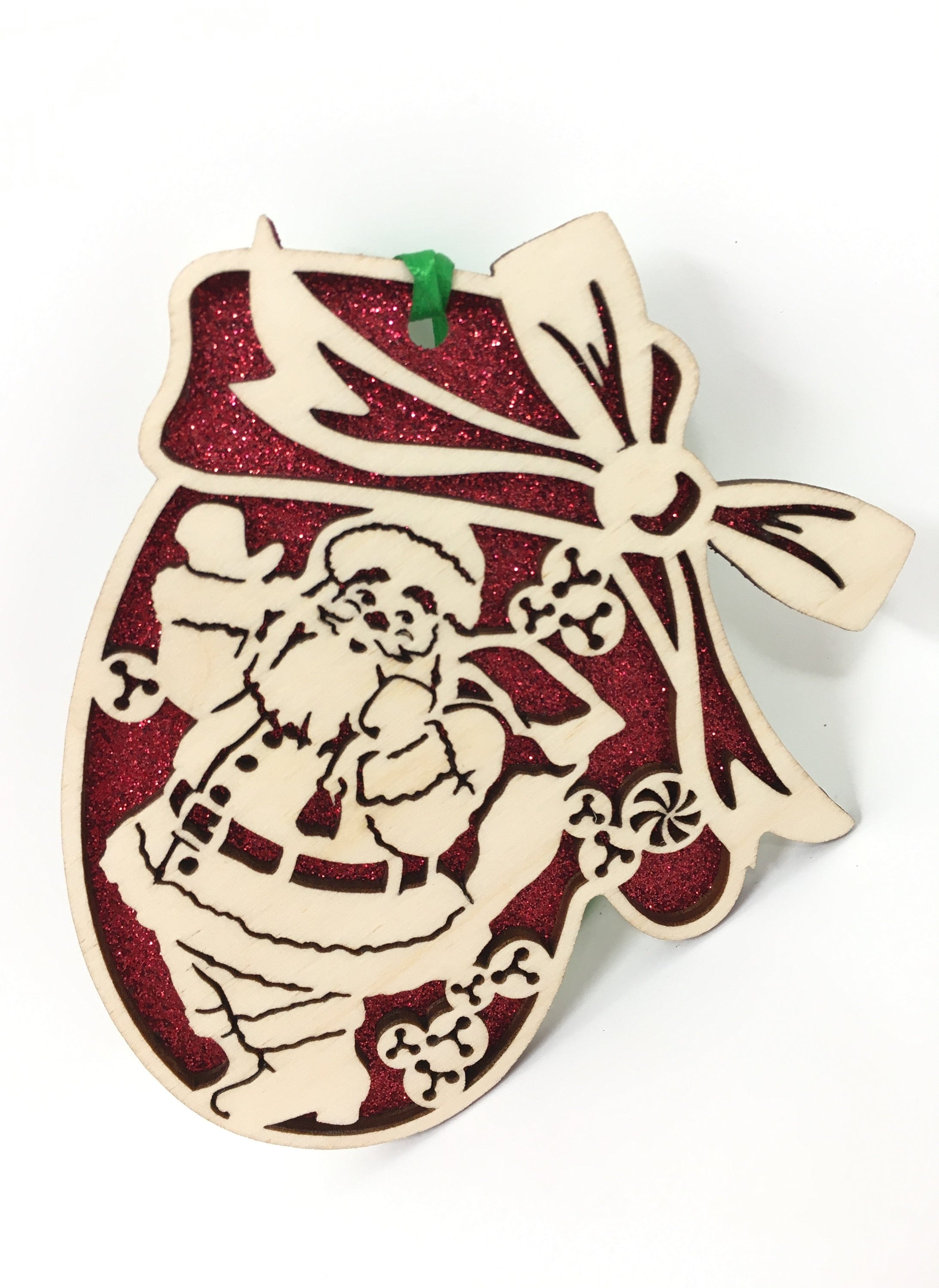 Orchid Cassandra Christmas Santa Mitten Ornament