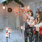 Pink Iolaus Christmas Solar Snowman Garden Light