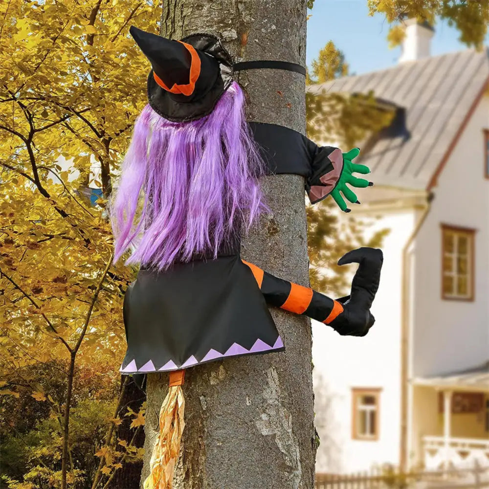 Crashing Witch Tree Decoration | Funny Halloween Yard Decor