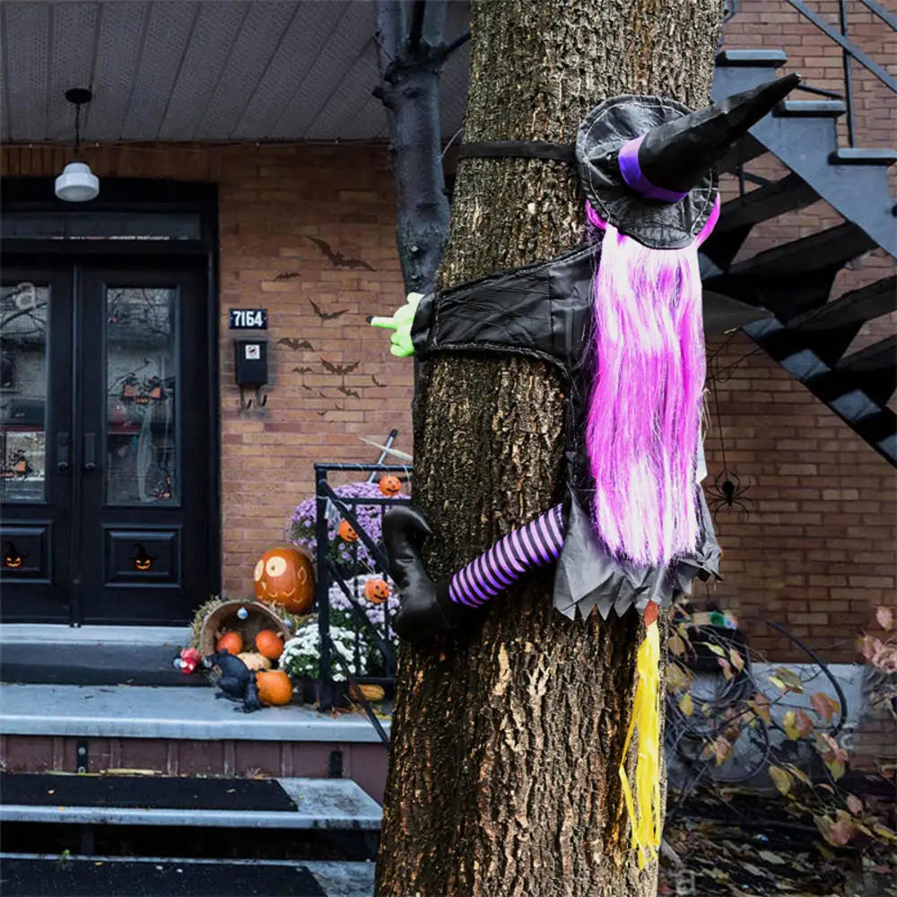 Crashing Witch Tree Decoration | Funny Halloween Yard Decor