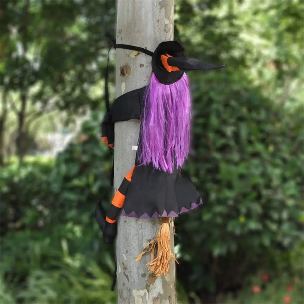 Crashing Witch Tree Decoration | Funny Halloween Yard Decor