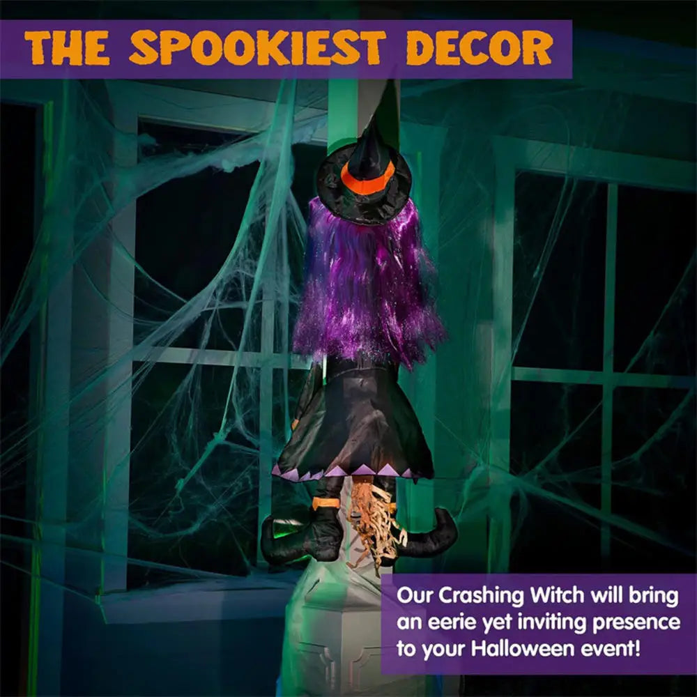 Crashing Witch Tree Decoration | Funny Halloween Yard Decor