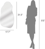 Irregular wall mirror (31.5"x17.7") modern decorative design, perfect for bedroom or hallway.
