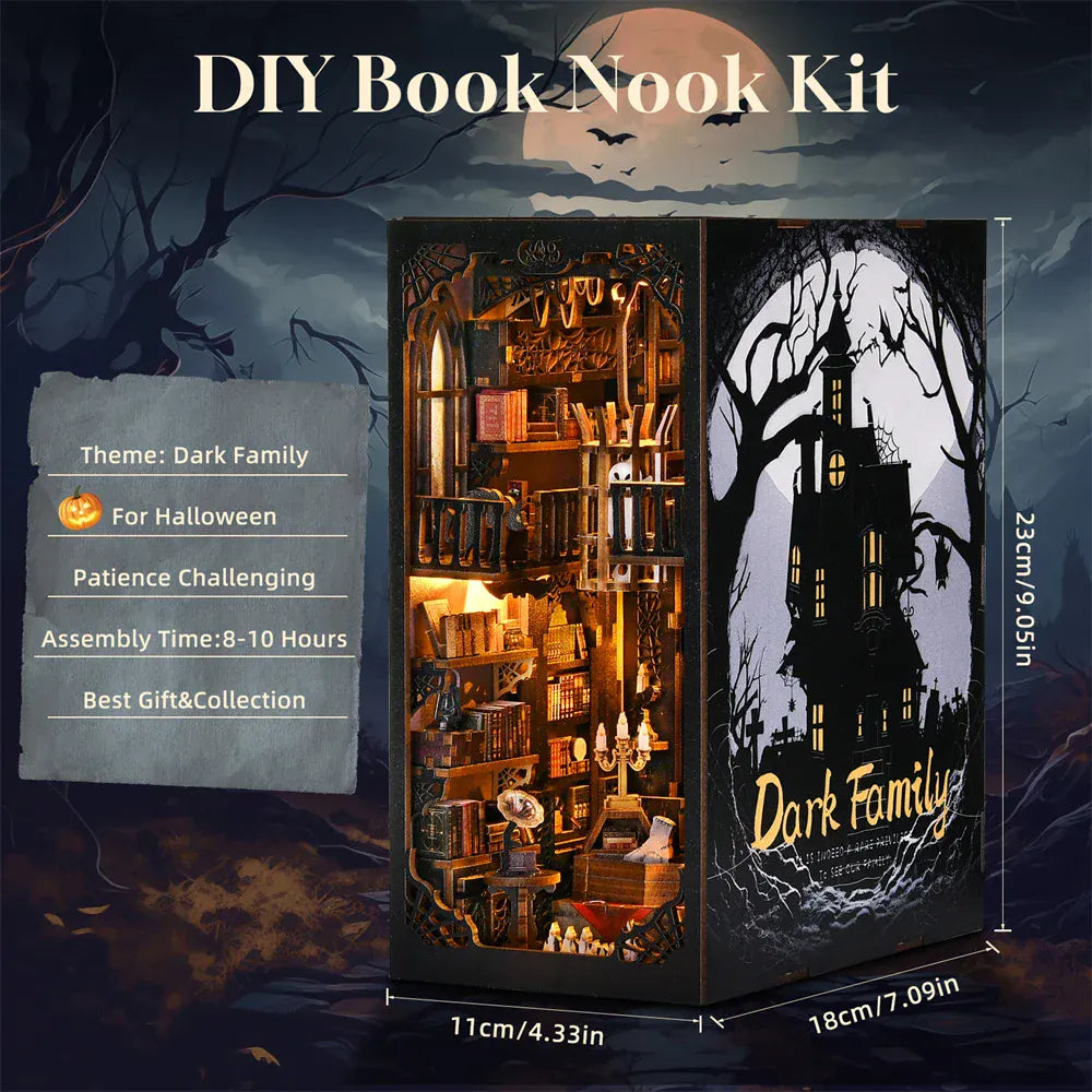 Gothic DIY Book Nook Kit | Dark Family Wooden Puzzle Model